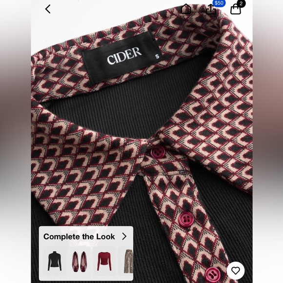 Cider Black Dress with Geometric Accents - Picture 3 of 4